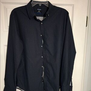 Dark Blue Men's Casual Shirt Athletic Material